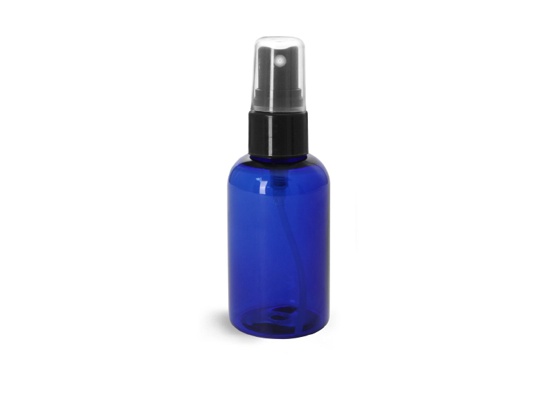 Blue PET bottles for aromatherapy spritzer, face mist, air fresheners, hand sanitizers