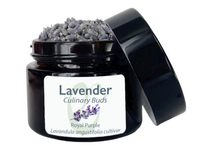 e3’s fresh, Culinary Lavender Buds, Royal Purple (Lavandula angustifolia cultivar) from S. Oregon, add a touch of elegance to your culinary creations.