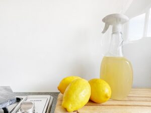This DIY Lemony Air Spray helps remove lingering smoke odor from the room.