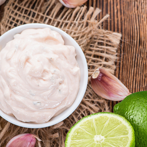 Try Caryn's recipe for Lime Garlic Dip made with fresh garlic and lime essential oil...yum!
