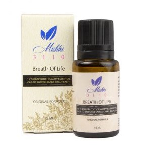e3 recommends Mishlei 3110 Oral Care Blend called Breath of Life, which contains 11 therapeutic quality essential oils chosen for soothing and supportive properties.